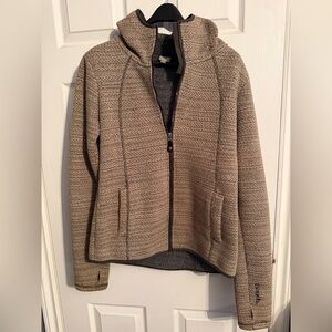 Bench gray textured zip hoodie with contrast trim